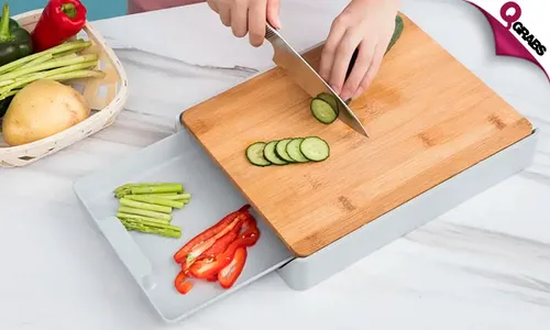 Bamboo Chopping Board with Drawer!